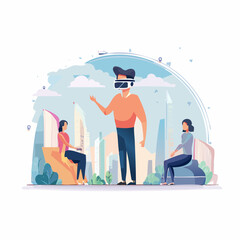 Virtual Reality Experience Exploring a Digital World with Interactive Technology