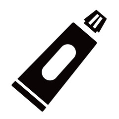 black and white silhouette of Toothpaste vector on white background