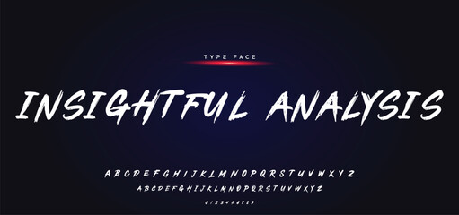 Hardest Brush Font. Hand Lettering Sketch Font. Vector Alphabet.