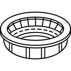 Modern Stadium Icon line art vector