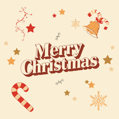 Merry Christmas greeting card vector banner design