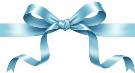 Blue ribbon bow graphic isolated PNG with Transparent Background