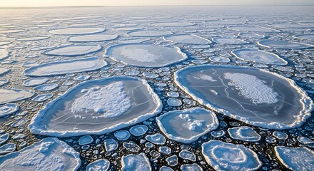 Frozen Ice Plates on a Frozen Lake.