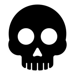 Skull Glyph Icon Vector Illustration