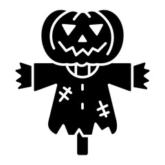Scarecrow Glyph Icon Vector Illustration