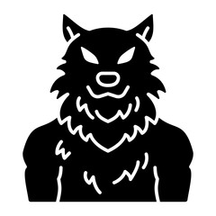 Werewolf Glyph Icon Vector Illustration