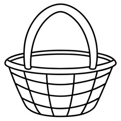 Fototapeta premium Picnic Basket Line Vector