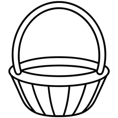 Picnic Basket Line Vector
