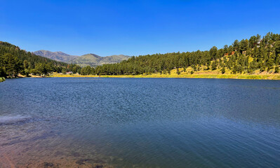 A view of beautiful Grindstone Lake in Ruidoso, New Mexico State in USA