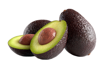 Glittery Purple Avocados on Black Background