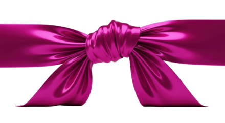 Luxurious Shiny Magenta Satin Ribbon Bow Knot Isolated on White Background