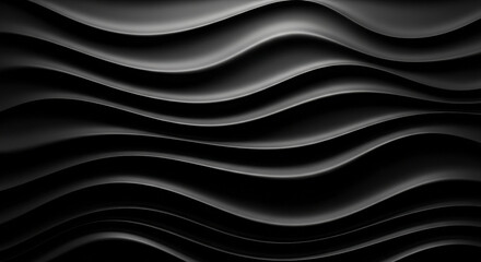 Fototapeta premium Abstract Gray Wavy Wall Panel Texture Background Interior Design Element Smooth Undulating Surface Pattern Decorative Architecture Modern Style Monochrome Backdrop
