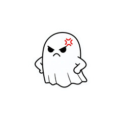 Angry ghost with red symbols on forehead