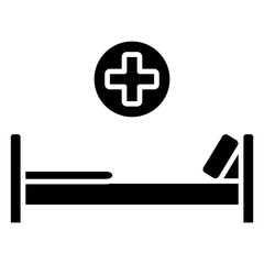 Hospital Bed Glyph Icon