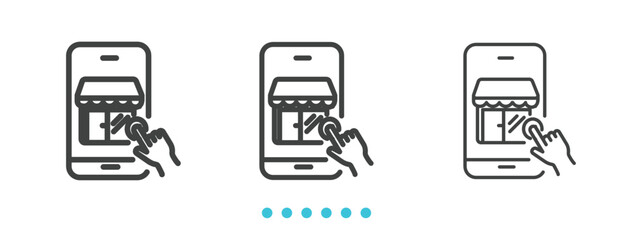 online shopping icon. Thin line icon vector