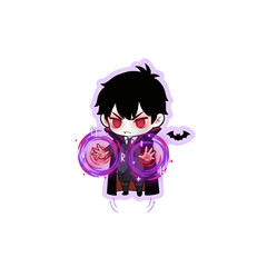 Vampire casting a magical glowing spell