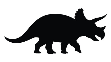 Black silhouette of a triceratops dinosaur