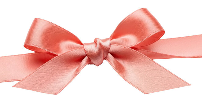 Pink ribbon bow for gift wrapping isolated PNG with Transparent Background - Powered by Adobe