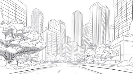 Urban sketch architecture perspective
