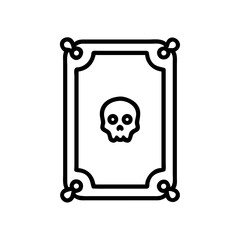 Frame With Skull Decorations Icon Line Art