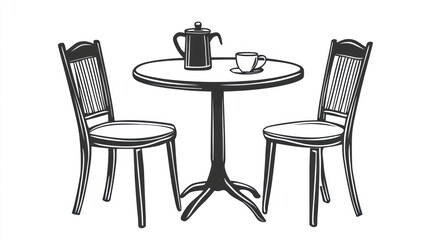 Two chairs at small round table