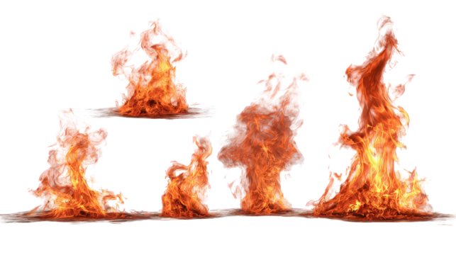 Fiery Flames Erupting From Base