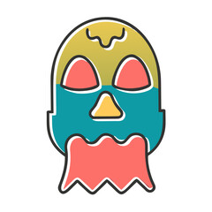 Ghost Mask Icon Line Art