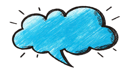 Cartoon Style Light Blue Speech Bubble
