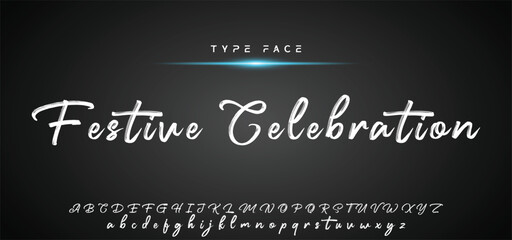 Hot brush alphabet duo. Vector script.