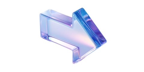3D iridescent arrow icon