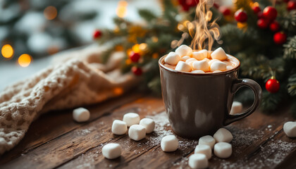 Warm Winter Cocoa with Marshmallows