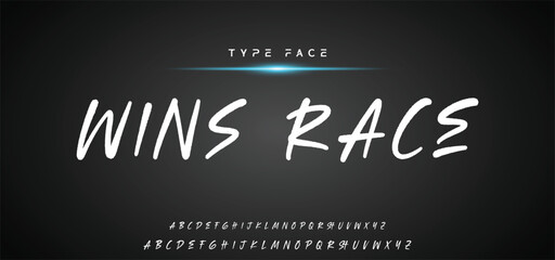 Obraz premium Hot brush alphabet duo. Vector script.