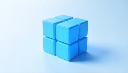 Obraz premium Business teamworkconcept - cube assembling from blocks. 3d rendering