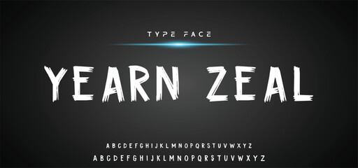 Hot brush alphabet duo. Vector script.