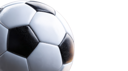 Soccer Ball Closeup Against Dark Background