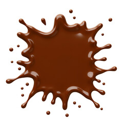 Chocolate Splash on Transparent Background Smooth Brown Liquid Fluid Motion