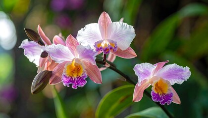 Delicate Orchid Blooms - A Close-Up of Floral Beauty.