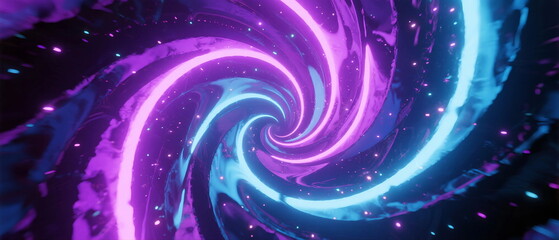 Vibrant Swirling Abstract Pattern with Neon Colors
