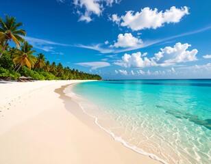 Naklejka premium Tropical beach paradise (39)