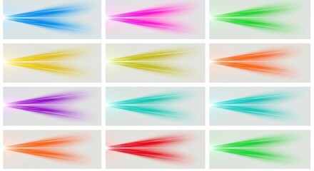 Dynamic colorful motion trails collection: vibrant abstract backgrounds