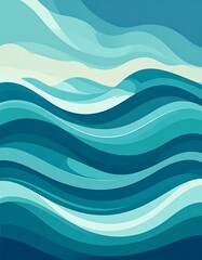 Fototapeta premium Abstract wavy ocean scene