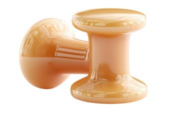 Two Beige Pushpins On Black Background