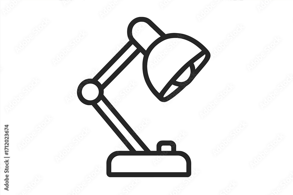 Aufkleber desk lamp icon vector illustration. office equipment for workspace illumination. reading light symbo