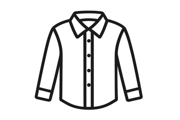 Dress shirt icon. Business long sleeve shirt symbol. Simple vector line art illustration of formal classic clothing for fashion and apparel. Button-up menswear garment.