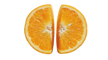 Two Orange Halves on Transparent Background
