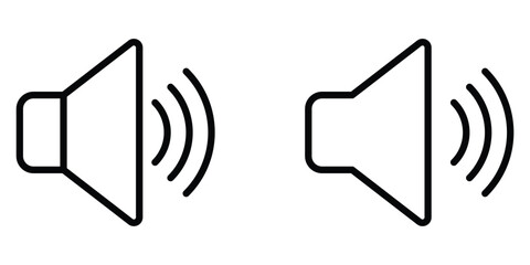 Wireless multimedia vector icons set. Web sound icons set. Dark isolated  volume icons on white page. EPS 10. 