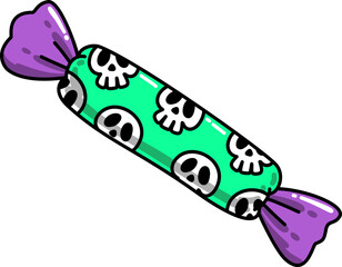 Halloween Skull Candy Cartoon
