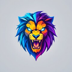 Lion head mascot. Vector illustration of a lion head mascot.