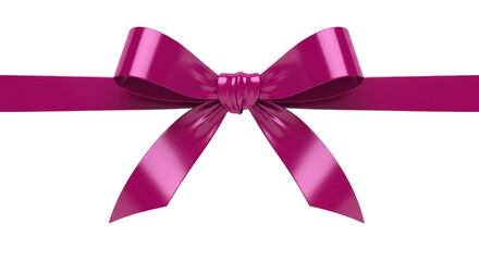 Pink satin ribbon tied in a bow for festive gift wrapping isolated PNG with Transparent Background