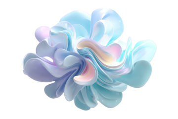 Abstract Light Blue and Pink 3D Floral Design